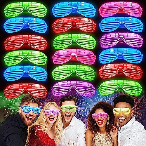 Lote 10 Gafas Led Luminosas. Detalles de gafas para Fiesta Disco, Cosplay, Halloween, Concierto en Vivo, Despedidas.