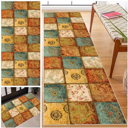 Laegnfho 80 x 180 cm Tappeto Passatoia Cucina Antiscivolo Lavabile Tappeto Runner Corridoio Lungo Tappeti Salotto Tappetino Camera da Letto Moderno Tappetini Lungo per Ufficio Entrata Casa Cucina