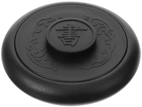 OSALADI Piedra de Tinta para Caligrafía China de 4 Pulgadas, Compacta Plástico Negro, Diseño Simple y Atmósfera Arcaica para Decorar Tu Sala de Lectura