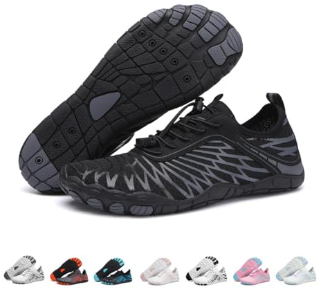 Peak Footwear Barefoot Shoes – Non Slip Orthopedic Walking & Hiking Shoes for Men & Women, Zero Drop Minimalist Water Shoes with Arch Support, Wide Toe Box & Lightweight Diabetic-Friendly Design (Black, US Footwear Size System, Adult, Women, Numeric Range, Wide, 9, 9.5)