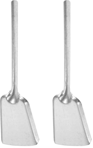 MUELODSIC 2 piezas Pala Metálica Gruesa para Carbón Pala Multiusos sin Mango de Unidades para Chimenea y Horno Resistente y Fácil de Usar para Leña y Brasas