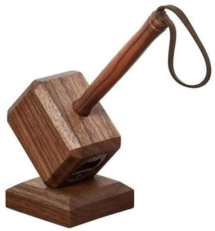 Wooden magnetic creative home furnishings hammer bottle opener personalized beer starter
