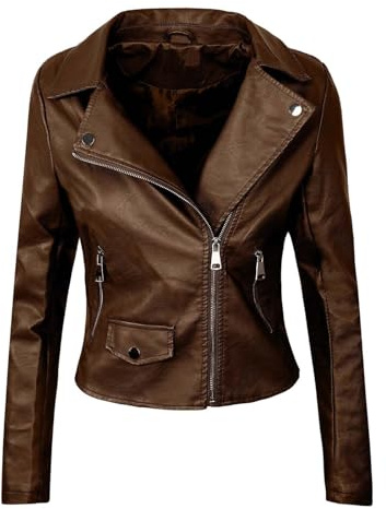 Giacca Pelle Donna Giacca Similpelle Donna Pelle Marrone Primavera Giubbotto In Vera Di Giacchetto Corto Invernale Cappotto Primaverile Finta Giubbino Suede Leggera Chiodo Xl Oversize Autunnale