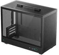 DeepCool CH160 PLUS Small Form Factor [SFF] Nero (DeepCool CH160 PLUS Mini-ITX Mini Tower PC Case, Tempered Glass, High-Airflow Mesh Design, USB-C & USB 3.0 Front I/O, Supports ATX PSU & 305mm GPU, B