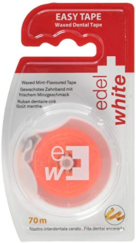edel+white Easy Gewachstes Zahnseide Band 70 m I Dental Floss mit Minz- und Caipirinhageschmack I Zahnzwischenraumreiniger für gründliche Mundhygiene