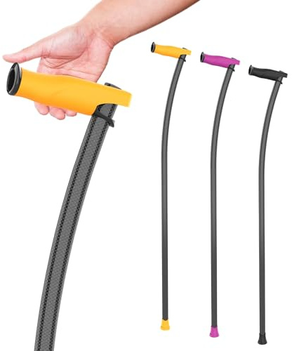 Bastón para Personas Mayores de Fibra de Carbono INDESmed | Ultra-Ligero, Ajustable, Ergonómico y Resistente | Ayuda para Caminar con Mango Antitendinitis | Cómodo y Seguro (Naranja, L (175-185cm))