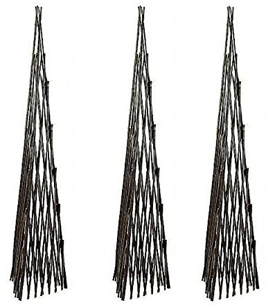 Selections Expanding Willow Obelisks Garden Plant Support (1.5m high) - Pack of 3
