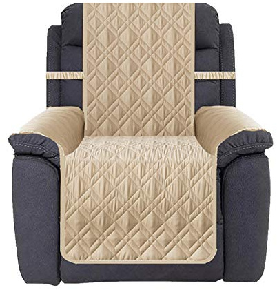 Ameritex Waterproof Nonslip Recliner Cover Stay in Place, Dog Chair Cover Furniture Protector, Ideal Recliner Slipcovers for Pets and Kids (Beige, 23)