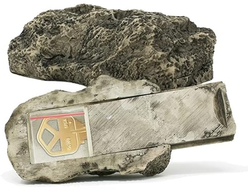 (Type-A (Black), 1 Pack) Fake Rock - Looks Stone - Safe for Outdoor Outdoor Secret Safe Box for Keys, Fake Stone Rock Yard House Accessories