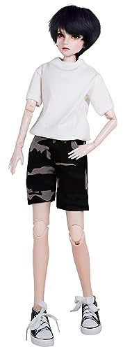 Proudoll Anpassad 1/3 BJD-docka 60 cm 24 tum kulfogade SD-dockor rörliga leder PVC gör-det-själv manlig docka kropp handgjord makeup + t-shirt + shorts + skor + peruk