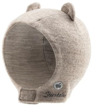 Sterntaler Schalmütze Wolle – kuschelige Unisex Babymütze mit Klettverschluss – Wolle (Merino) mit Kaschmir-Feeling & Wolljersey-Futter - Wintermütze für Baby & Kleinkind – Sand, Größe 47