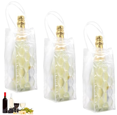 Set di 3 sacchetti per bottiglie di vino – raffreddamento istantaneo e mantiene la tua bevanda fredda – mantiene il freddo e la freschezza – champagne e vino