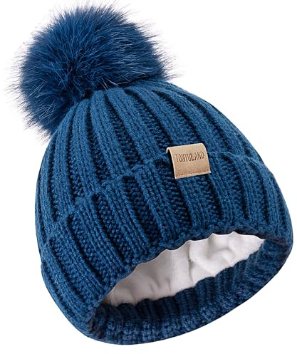 Tontuland Bonnet Pompom pour Enfants, idéal pour Les garçons et Les Filles, doublé de Polaire, pour Les Enfants de 3 à 9 Ans
