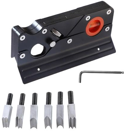 Ubxvamm Rabot à chanfreiner en bois avec 7 têtes de coupe, accessoires de rabot à main pour couper rapidement les bords et façonner les coins dans le travail du bois