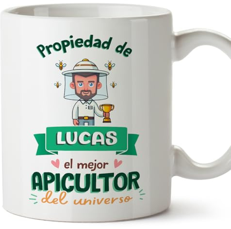MUGFFINS Tazas Personalizadas para APICULTOR hombre - En Español - Propiedad de - 11 oz / 330 ml - Regalo Personalizable original y divertido