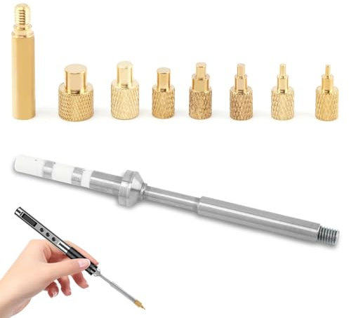 Heat Set Insert Tool M2 M2.5 M3 M4 M5 M6 M8 Hot Mel-t Brass Knurled Nut Embedded Insertion Tip Adapter Kit 3D Printed Parts Install for TS100 TS101 Pine64 936 Soldering Iron Heat Set Insert Tool Kit