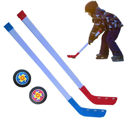 Crosse de hockey sur glace - 27,56 pouces - Crosse de hockey au sol en ABS - Ensemble durable et léger pour le développement des compétences sportives intérieures et extérieures et l'entraînement