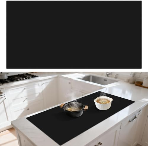 Kalolary - Tappetino da forno, 122 x 61 cm, resistente al calore, per piano di lavoro, antiscivolo, in silicone, antiaderente, multiuso, protezione per piano di lavoro della cucina (traslucido)