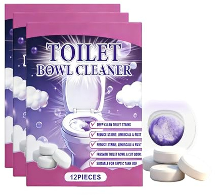 Tablettes De Nettoyage Cuvette Toilette, Detartrant WC Efficace, Détartre et Repousse les Taches Tenaces, Aide à Prévenir l'accumulation de calcaire (3PC)