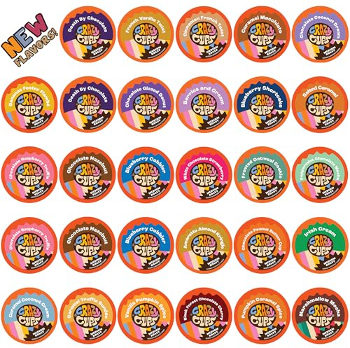 Crazy Cups Flavored Coffee in Single Serve Coffee Pods - Flavor Coffee Variety Pack for Keurig K Cups Machine from Crazy Cups, 30 Count