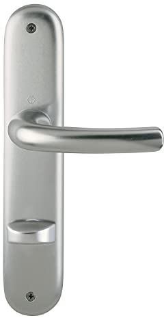 HOPPE 2947441 Drückergarnitur Tokyo-auf Langschild WC Entfernung 90mm, für Türstärke 37-42mm, Edelstahl Effekt
