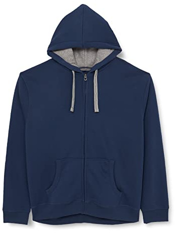 HRM Veste à Capuche pour Hommes, Bleu, Taille M I Hoodie Premium Homme avec Doublure Contrastée I Sweat à Capuche Basique à Fermeture éclair I Vêtements Hommes Haut de Gamme et Durables