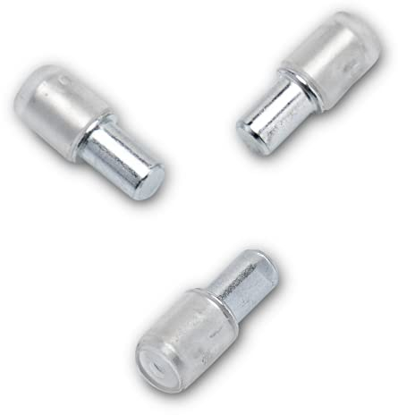 50x Regalstifte 5mm mit Ring für Bohrung - Einlegeboden Halter Regalbodenträger aus massivem Stahl, verzinkt (Mit PVC Hülse)