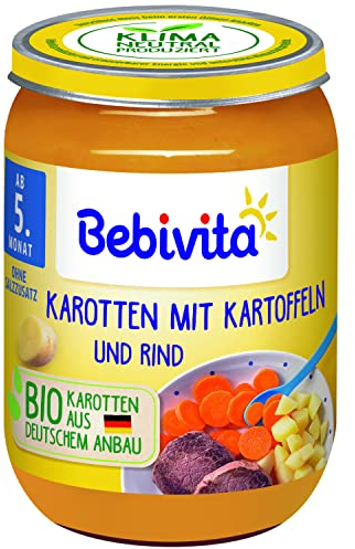Bebivita Menüs ab dem 6.Monat Kartoffel-Püree mit Gemüse und Hackfleisch (6x190g), Mittel