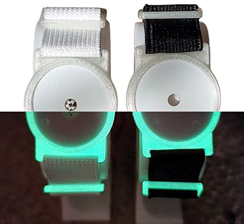 CGM Clips UK Sensor Armband Holder/Protector compatible with FreeStyle Libre 1/2 - Green Glow in the Dark (Black Strap)