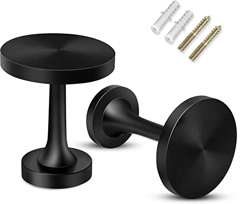 Curtain Holdbacks, Curtain Tie Backs Hooks, Wall Mounted, Metal Hold Backs Medallion Round Holders Curtain Wall Hooks, 2 Pack, Black