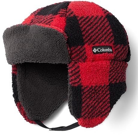 Columbia Jungen Rugged Ridge Sherpa Trapper Kaltes Wetter Hut, Rote Lilie kariert, L/XL