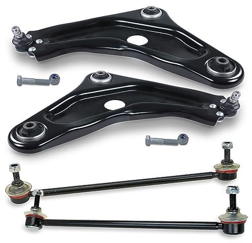 ATEC Germany 2x braccio di controllo assale anteriore inferiore sinistro e destro 2x barra di accoppiamento anteriore Compatibile con CITROËN C3 (SX, SH), PEUGEOT 207, 208 I