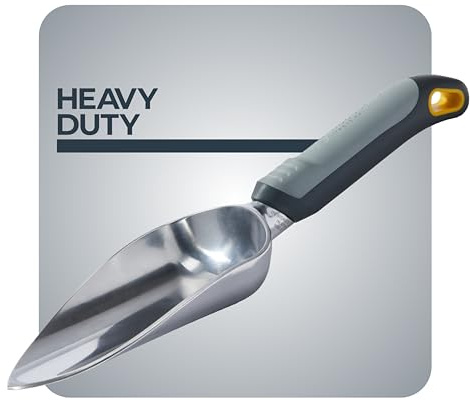 Woodland Tools Heavy Duty Garden Trowel – Full Tang Aluminum Construction, Extra Wide Scoop, Sharpened Point, Ergonomic Cushioned Grip, Rust Resistant Hand Tool for Digging in Clay and Tough Soil