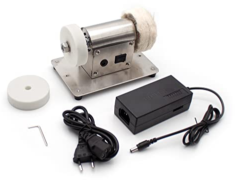 LeTkingok Mini Smerigliatrice Elettrica da Banco, Macchina per Affilare i Coltelli per Uso Domestico Lucidatrice per Lucidatura Fai-da-te Lucidatrice di Giada Regolabile in Velocità