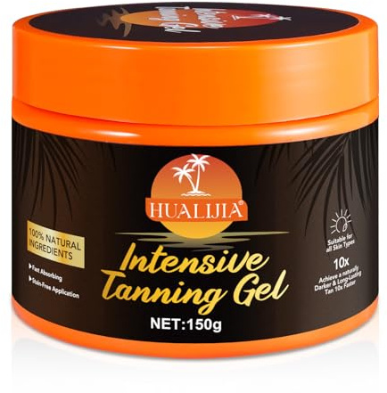 Intensive Tanning Gel, Tanning Accelerator Cream, Self Tanner Oil, Achieve A Natural, Fast tanning, Sunbed Accelerator, Sunscreen without SPF,150g