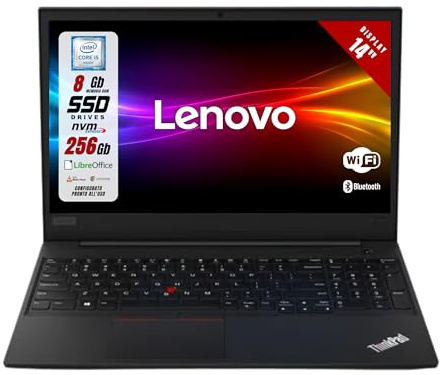 Lenovo ThinkPad - Pc Portatile Intel i5-8365u 4 Core 1.6Ghz - Ram 8Gb SSD 256Gb - Display 14.1 FHD - Win 11 Notebook Pronto all'uso con Libre Office (Ricondizionato)