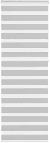 vidaXL Zebrarollo Hellgrau 75x230 cm Stoffbreite 70,9 cm Polyester, Zebra-Rollo, Doppelrollo, Zebra-Jalousie für Fenster, Doppelrollo, Zebra-Rollo
