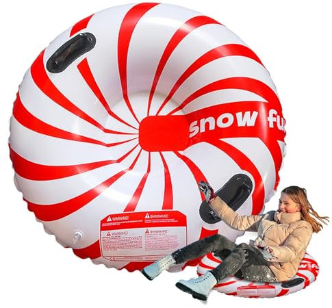 Schneeschläuche zum Rodeln, Kinder-Schneeschläuche, aufblasbarer Schlittenschlauch mit 2 Griffen, Faltbarer Schneeschlitten, Outdoor-Winterspiele für Kinder, Erwachsene, Familie, Outdoor-Skaten