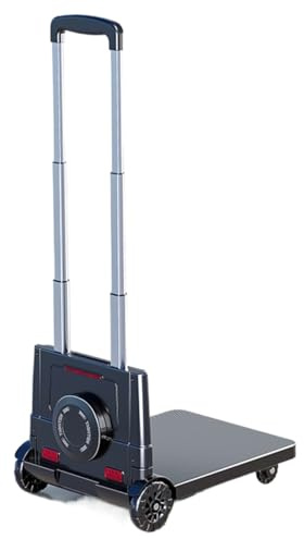 Durevole Carrello Portapacchi Carrelli A Mano Pieghevoli, Carrelli For Il Trasporto Domestico, Rimorchi For Merci, Veicoli For Oggetti Pesanti Carrello Con Ruote Portatutto(Black,29.5x40x90.5cm)