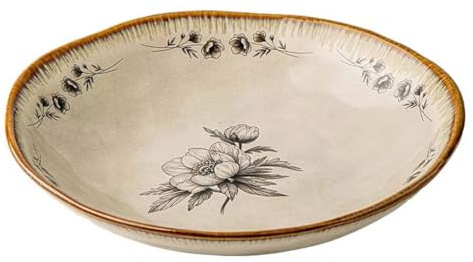 Piastra profonda a forma irregolare da 9 pollici, piastra in ceramica trasformata in forno, ciotola per insalata personalizzata