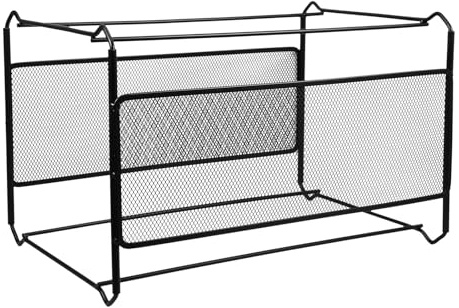SHINEOFI Organisateur de Bureau Maille Noir Porte-Documents Robuste Étagère de Rangement pour Dossiers et Magazines Support Polyvalent pour Documents