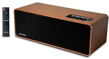 Onara Altoparlanti da scaffale in rame | Sistema stereo da tavolo Bluetooth 5.3 alimentato da 50 W RMS con uscita linea subwoofer | HDMI ARC, ottico, AUX, ingressi USB | Recinzione in legno