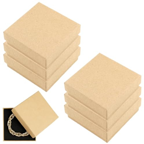KUMSODE 6 Pezzi scatoline regalo per gioielli, confezione regalo gioielli, scatola regalo piccola, scatola per collana, molto adatta per riporre orecchini, bracciale, anello (8 x 8 x 2 cm)
