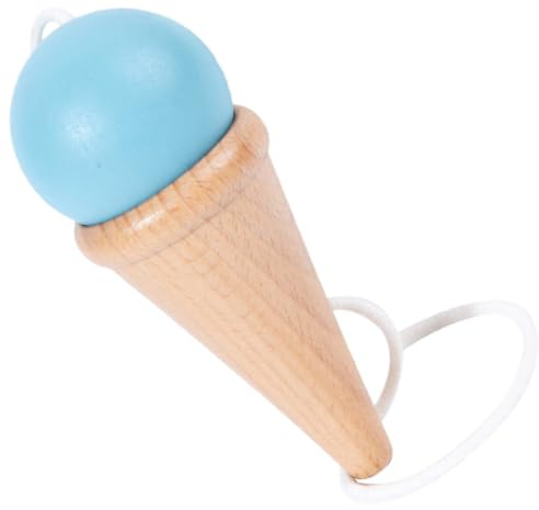 ibasenice Kendama en Bois de Motricité Fine pour Garçon et Filles Solide Corde et Balle pour Coordination Main-œil et Entraînement Ludique Anniversaire