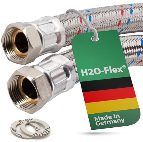 Panzerschlauch DN25 Flexschlauch1 zoll ÜM x 1 zoll ÜM Heizungsschlauch Nutzwasserschlauch für die Heizungsinstallation PN10 Pumpenschlauch Solarschlauch 1000mm