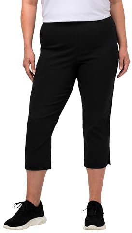 Ulla Popken Damen Bengalin wadenlang Hose, Schwarz, 58 EU