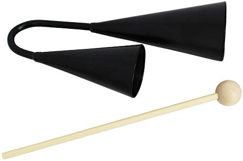 A-Star Dos Tonos Doble Metal Samba Agogo Campanas con Batidor de Madera