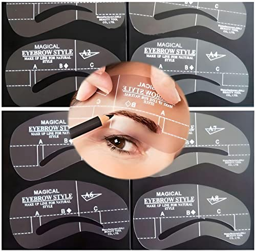 8 verschiedene Augenbrauen Schablonen für perfekte Augenbrauen Formen und Augenbrauen Verdichtung, Position von Augenbrauen, Augenbrauen Make-up, Styling von Augenbrauen