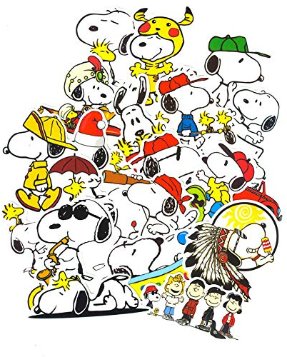 SetProducts Top Aufkleber! Set von 20 Snoopy Aufkleber - Premium Qualität - Vinyls Stickers Nicht Vulgär – Peanuts, Stil, Bombe, Graffiti - Anpassung Laptop, Gepäck, Motorrad, Fahrrad, Skateboard ...