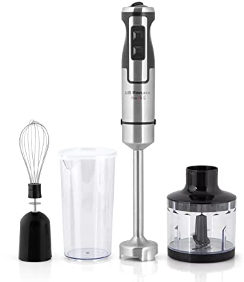 Orbegozo BT 2760 - Batidora de mano, cuchilla inox, 2 pulsadores, función turbo, diseño ergonómico, 1000 W